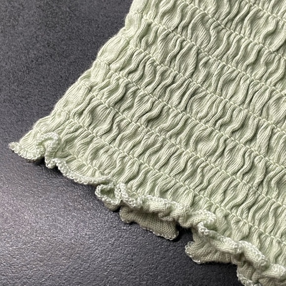 Pastel Green Ruffle Tank/Crop Top - Picture 2 of 4